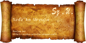 Szőke Urzula névjegykártya